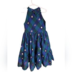 Janie and Jack Navy and Teal Plaid Dress